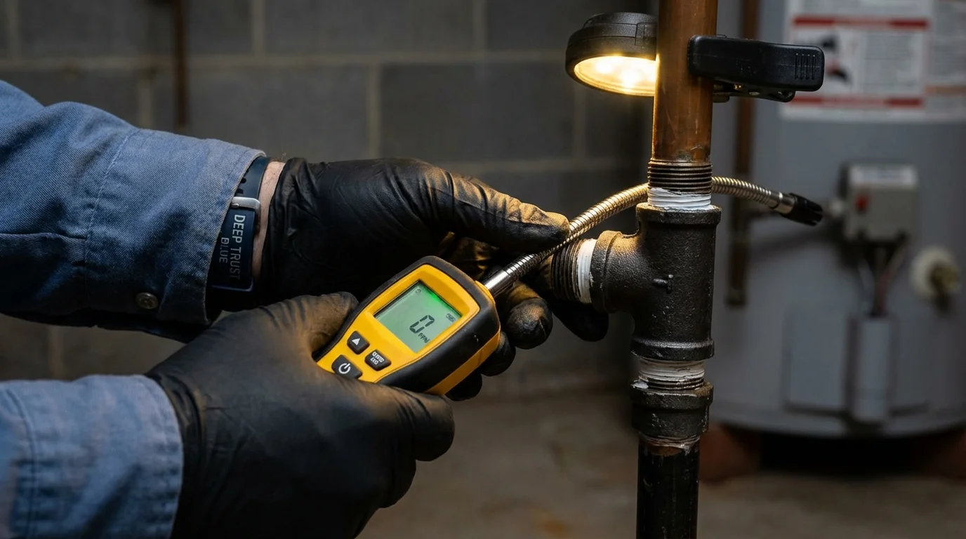 Gas leak detection with electronic sniffer by Johns Plumbing LLC in Early