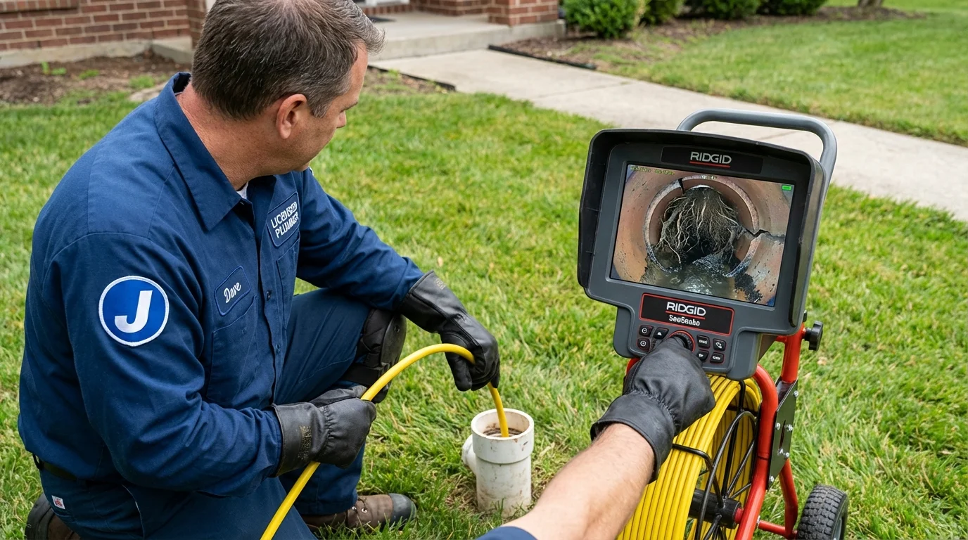 Sewer camera inspection being performed by Johns Plumbing LLC in Early