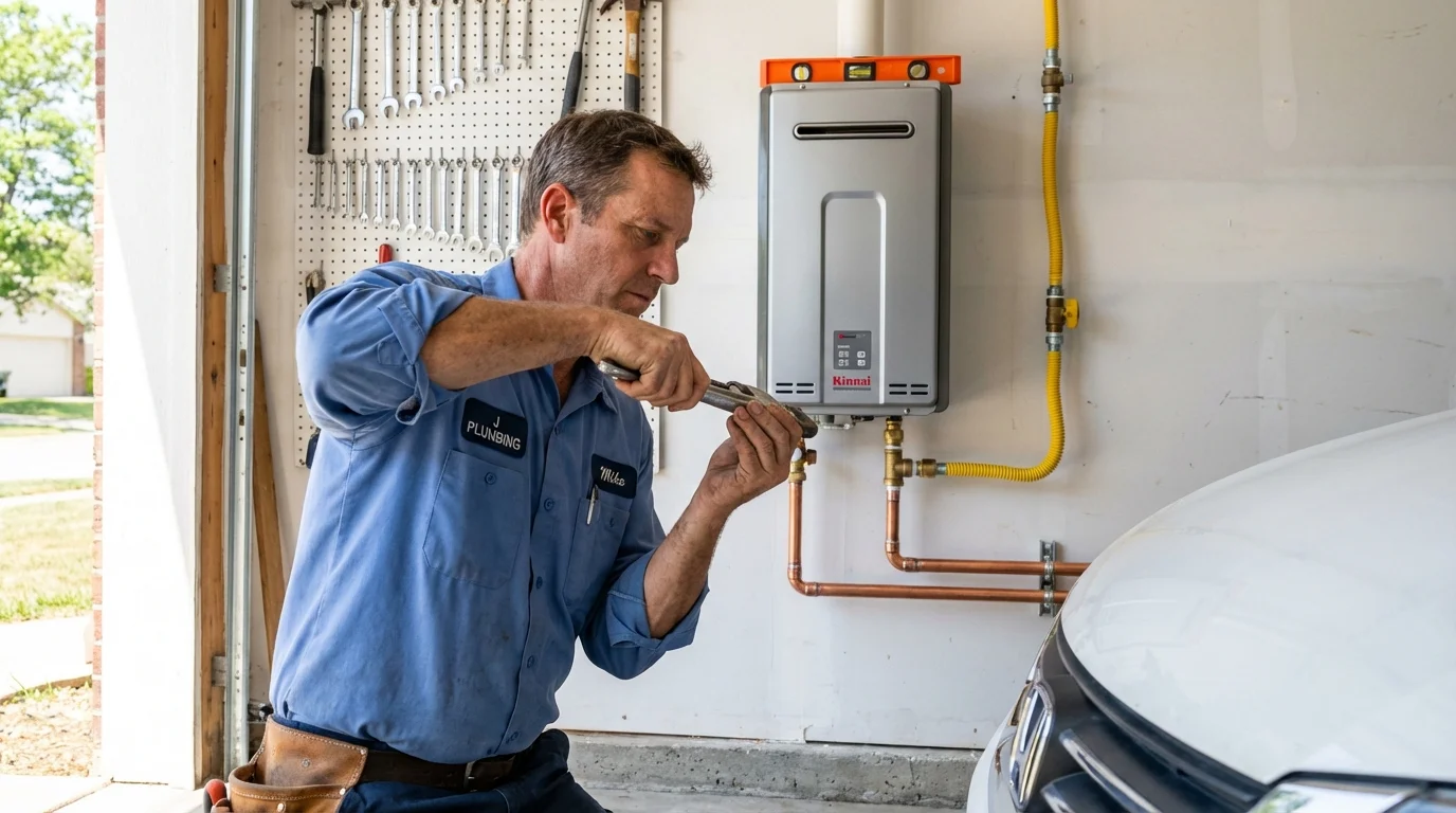 Tankless water heater installation by a Johns Plumbing LLC plumber in Early